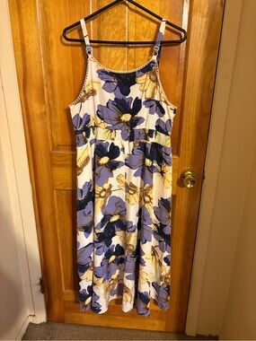 Bloomchic Floral Sundress with Purple & Yellow Blooms NWT